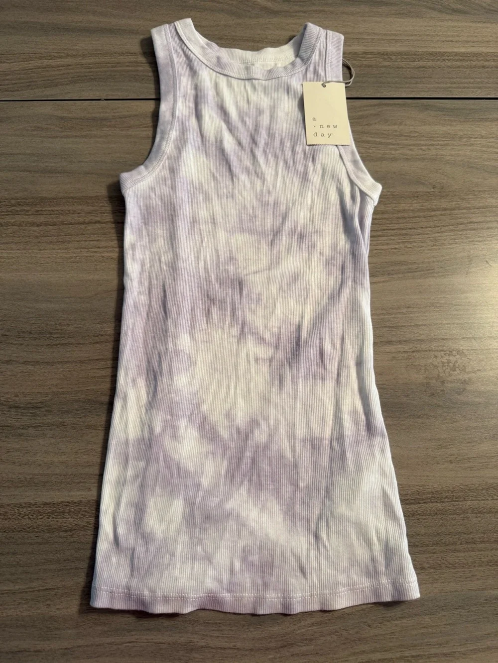 a new day Lavender Ribbed Tie-Dye Tank Top - Picture 1 of 7